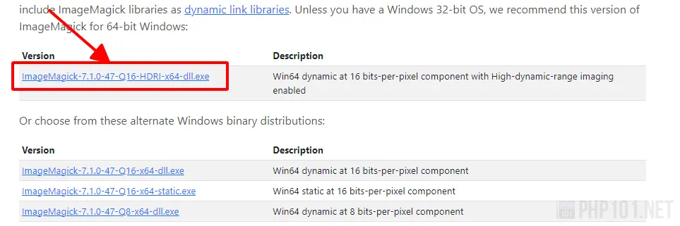 PHP101.Net - Tutorial - Install ImageMagick on Windows