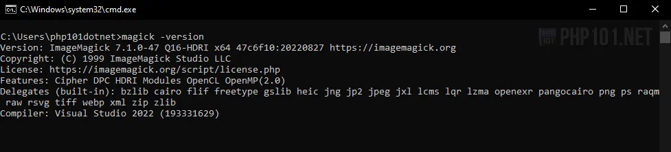 PHP101.Net - Tutorial - Install ImageMagick on Windows